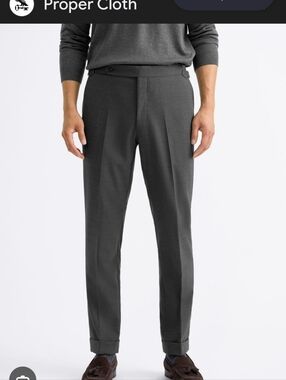 Men’s slacks grey black  36x30 4 pockets  wool dry clean only great shape